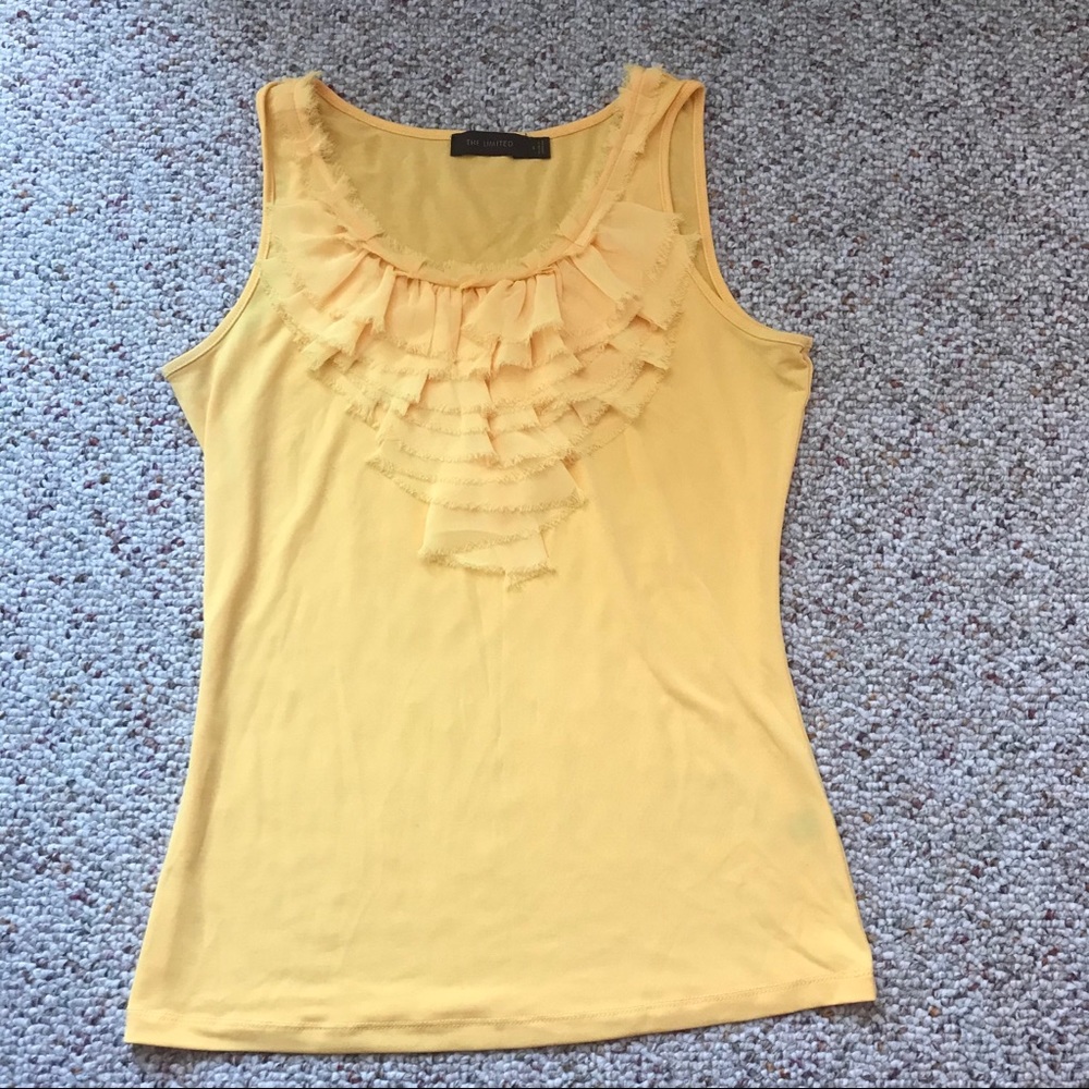 The Limited yellow tank with ruffles